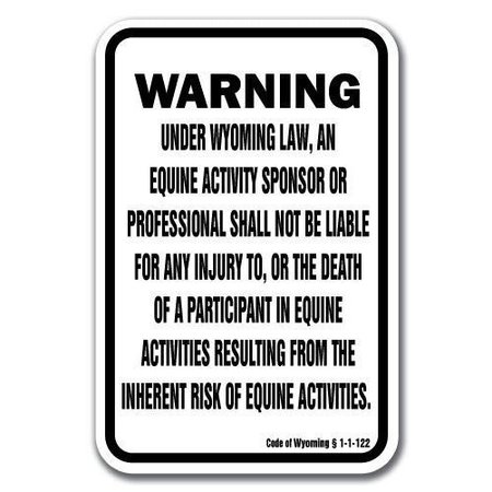 SIGNMISSION Safety Sign, 18 in Height, Aluminum, 12 in Length, Equine - Wyoming A-1218 Equine - Wyoming